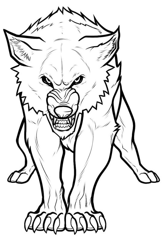 Loup Arctique En Colere coloring page for children