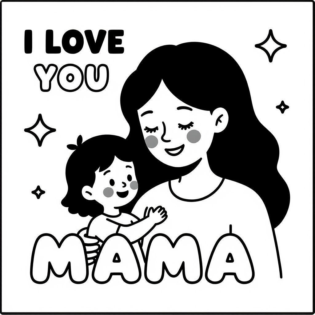 Loving Mother coloring page for kids