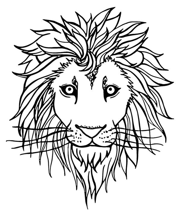 Löwenkopf coloring page for children