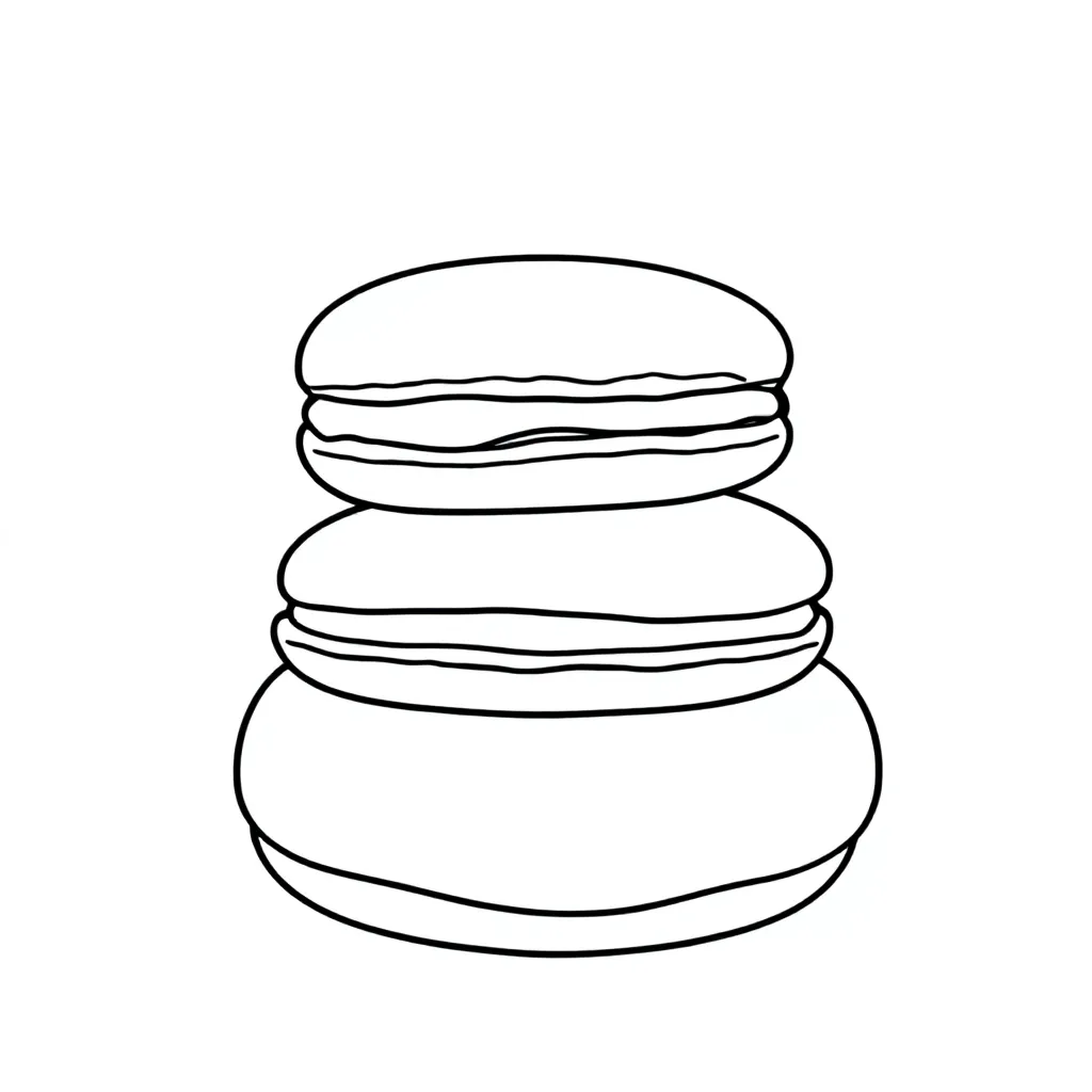 Macaron coloring page for children