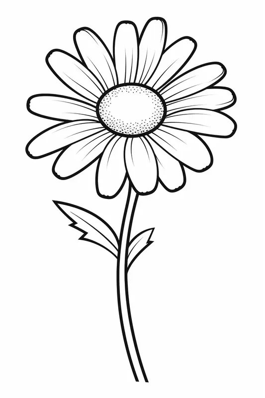 Madeliefje Bloem coloring page for children