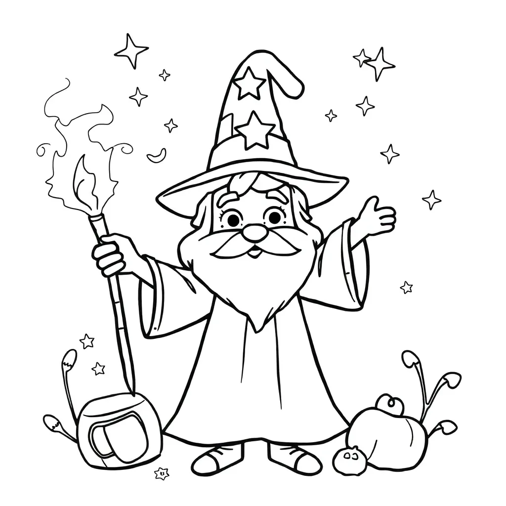 Magic coloring page for children