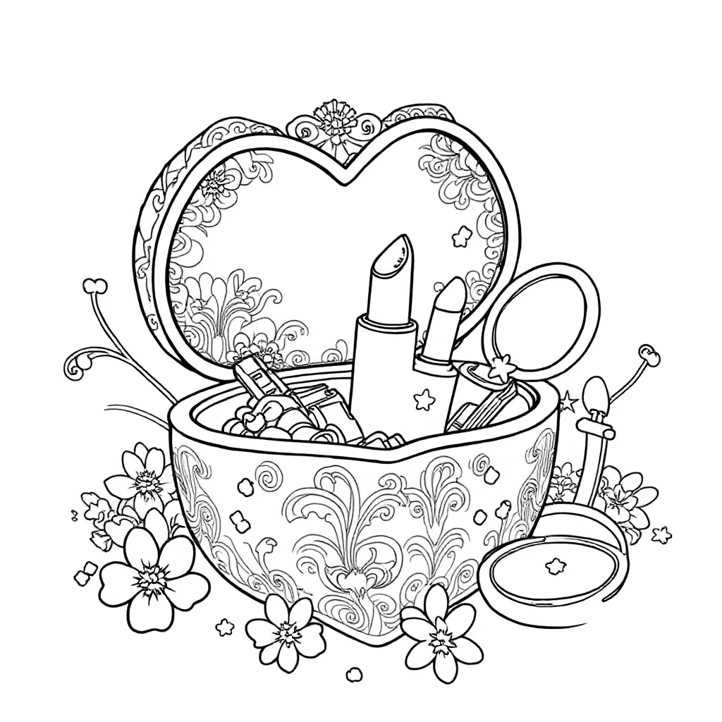 Make Up Doos coloring page for children