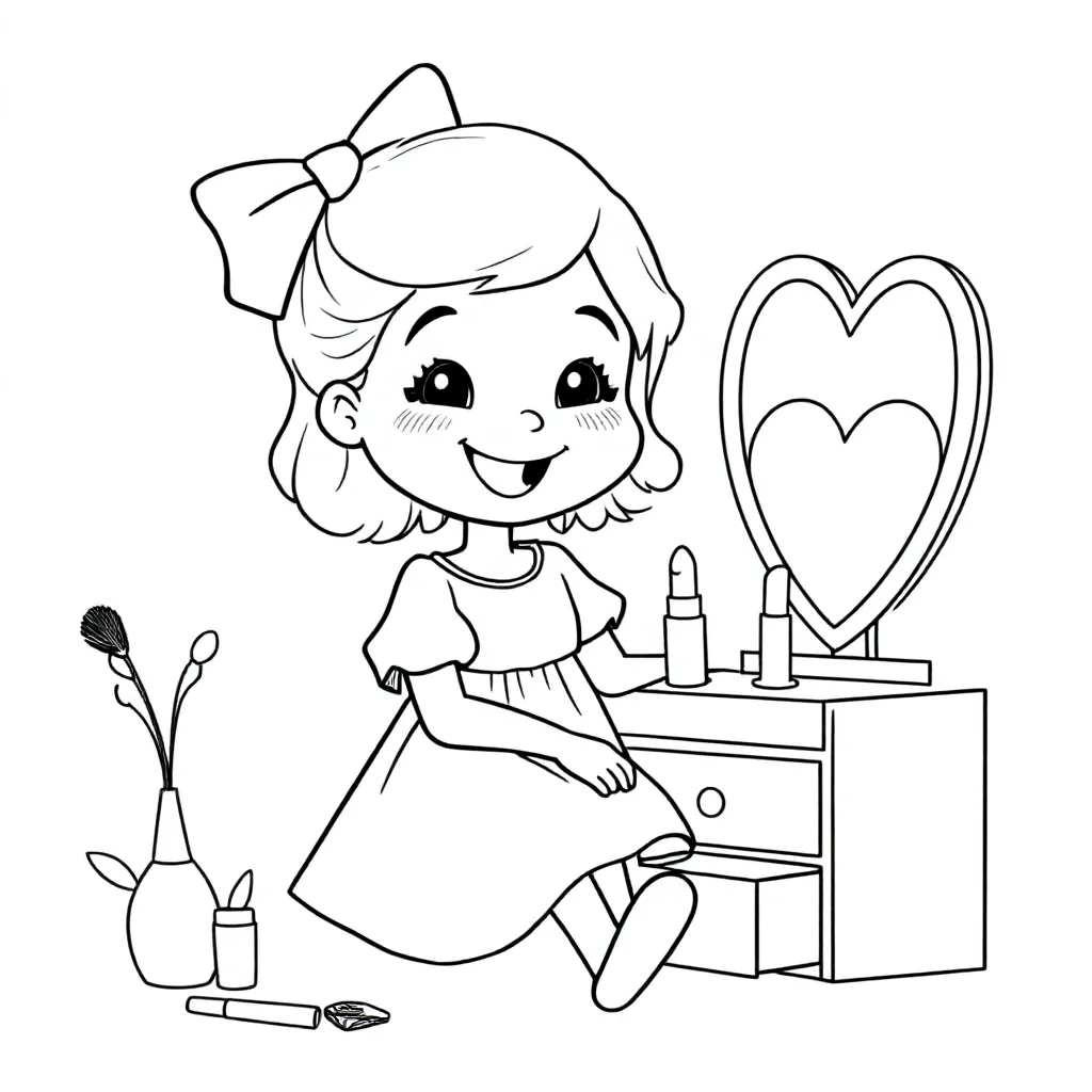 Make Up coloring page for children
