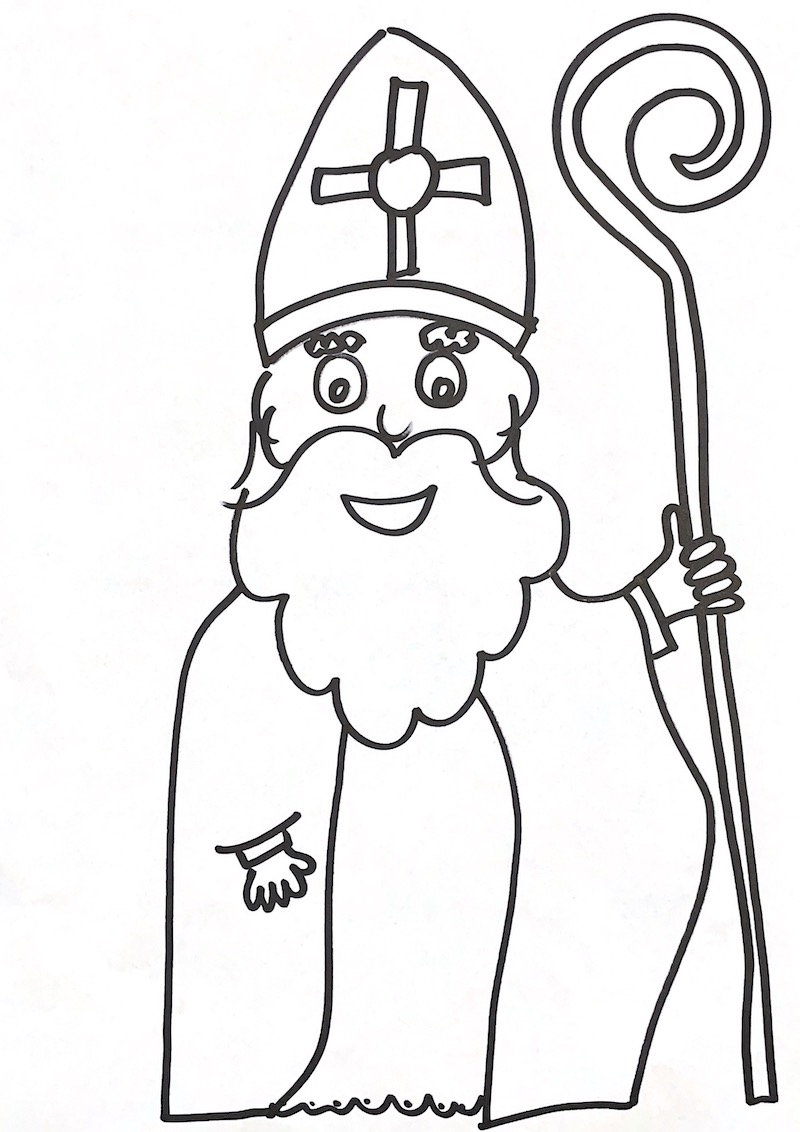 Makkelijke Sint Kleuren coloring page for children