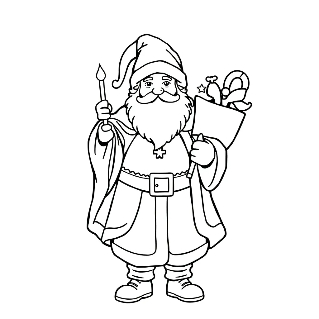 Makkelijke Sint Sinterklaas Kleurpagina Feestdagen Seizoenen Poes coloring page for children