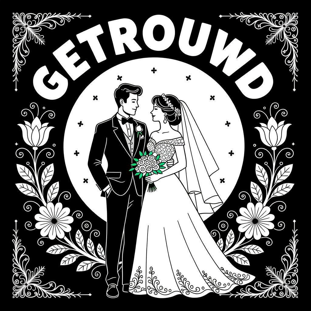 man en vrouw getrouwd coloring page for children