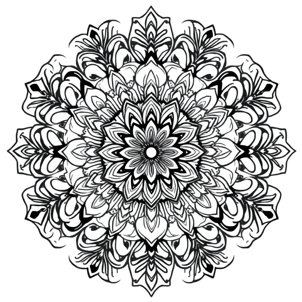 Mandala Bloemen Ontspanning Spiritueel Creatief coloring page for children