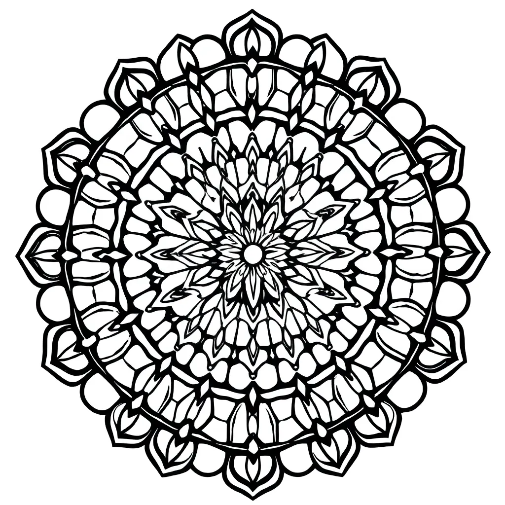 Mandala Bloemen Patronen Kunst Ontspanning coloring page for children