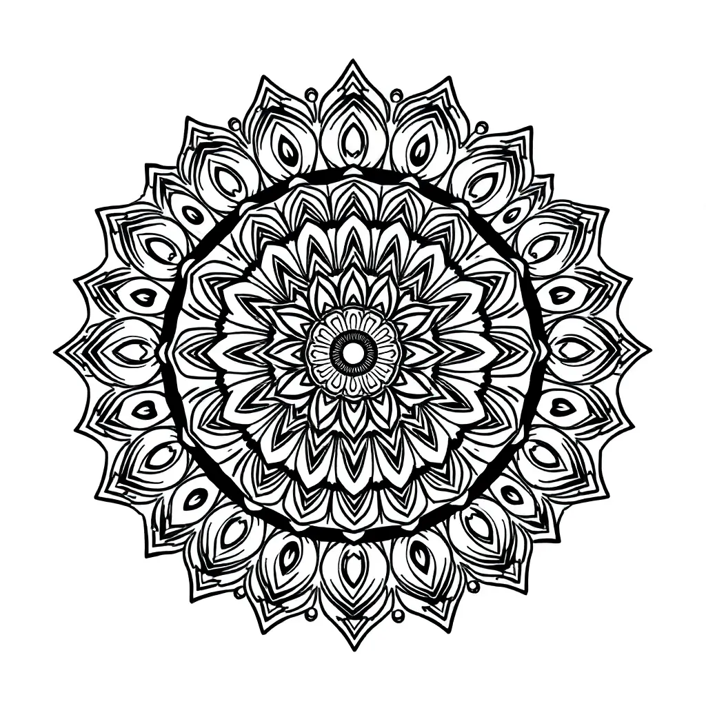 Mandala Kunst Geometrisch Ontspanning Symmetrie coloring page for children