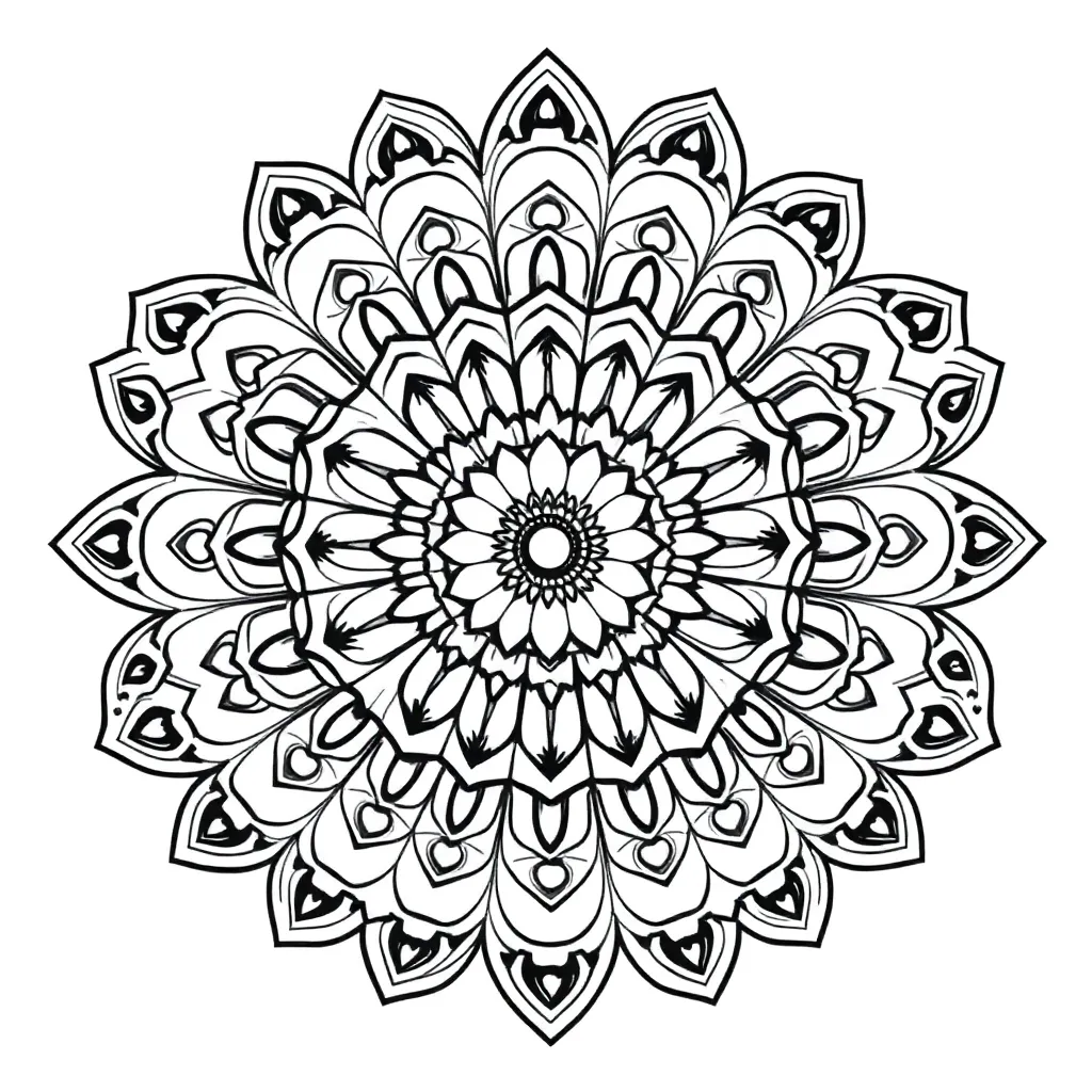 Mandala Meditatief Ontspanning Kunst Symmetrie coloring page for children