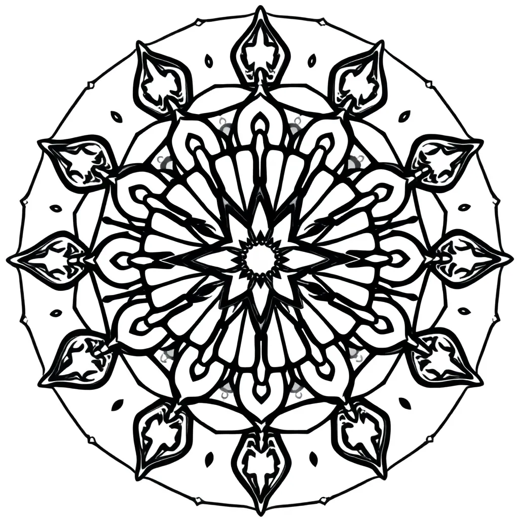 Mandala Spiritueel Geometrisch Ontspanning Kunst coloring page for children