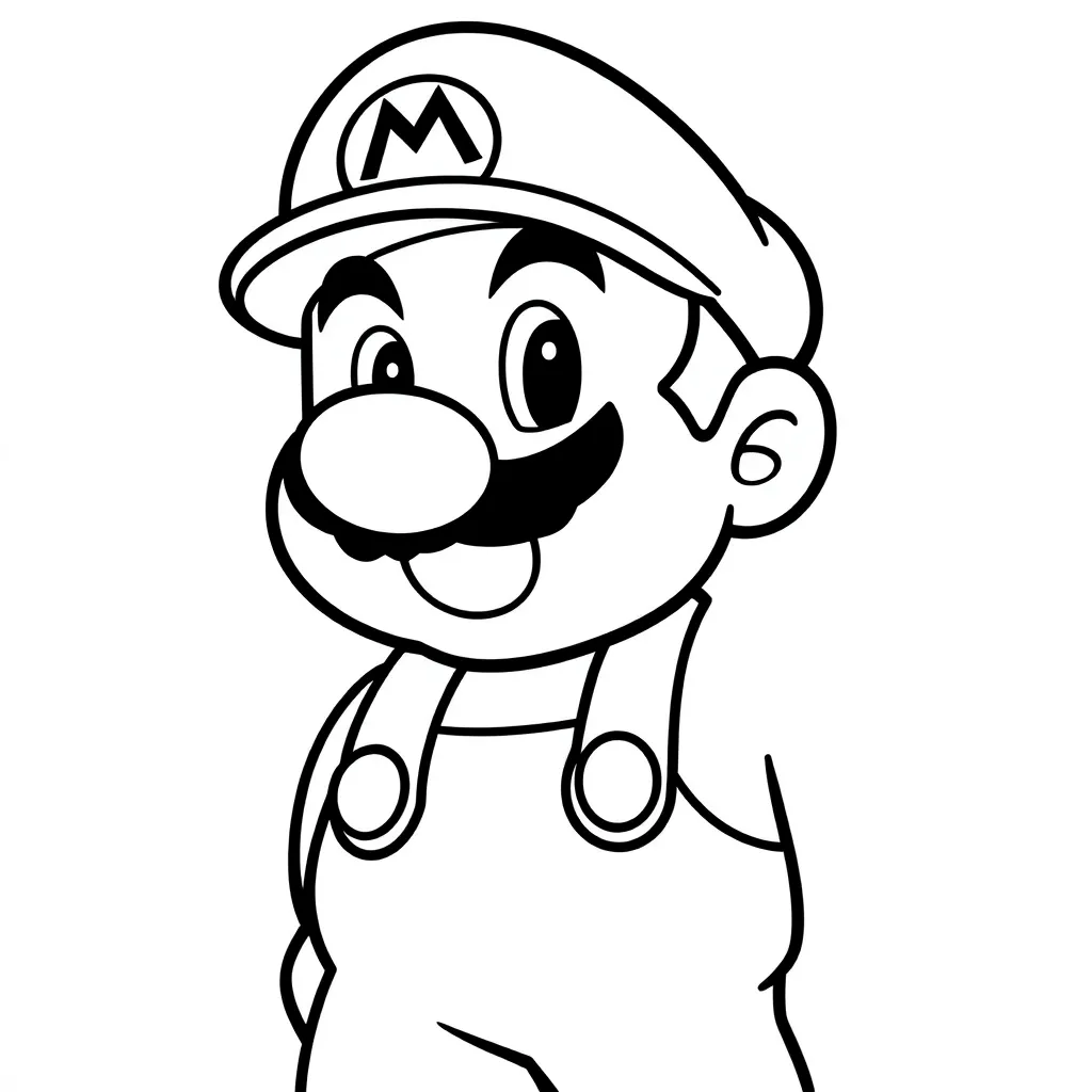 Mario Avontuur Cartoon Speels Nintendo coloring page for children