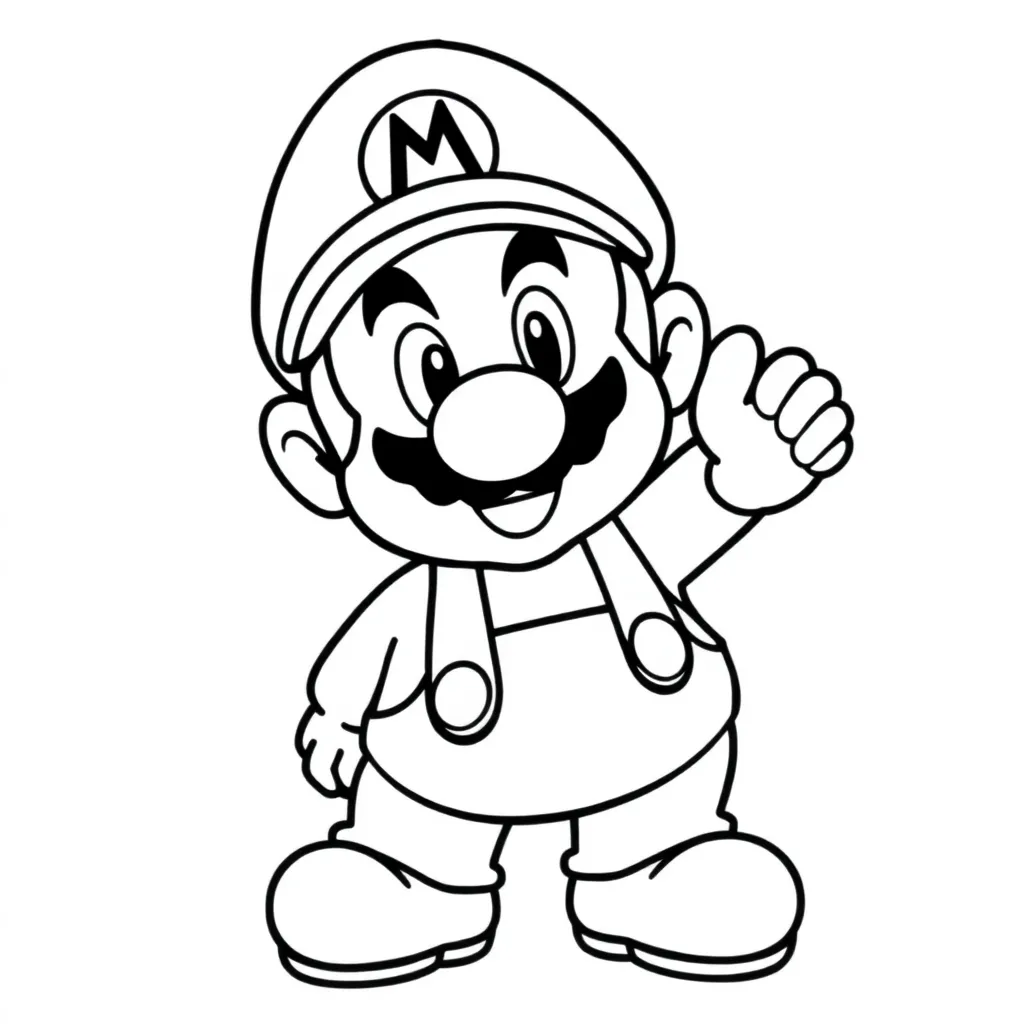 Mario Avontuur Personage Nintendo Creatief coloring page for children