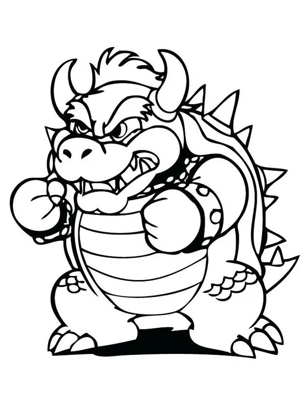 Mario Bowser coloring page for children