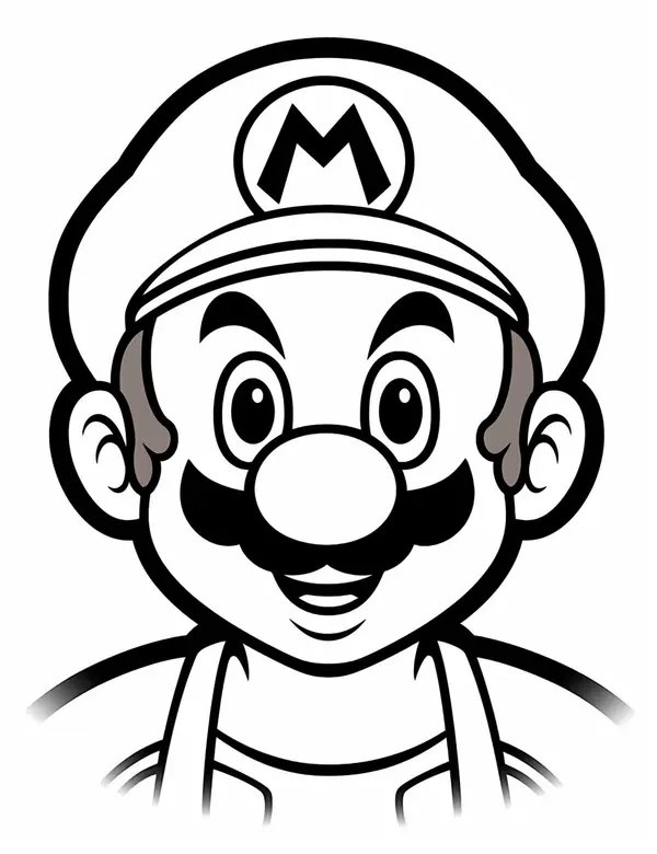 Mario Porträt coloring page for children