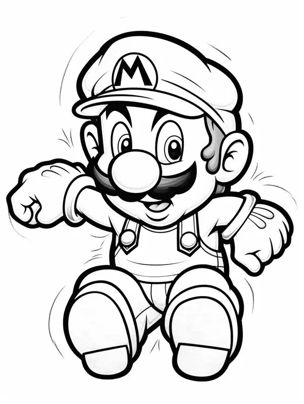 Mario Springen coloring page for children