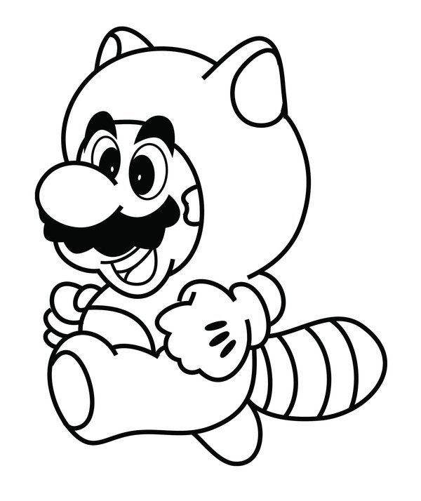 Mario Tanooki coloring page for children