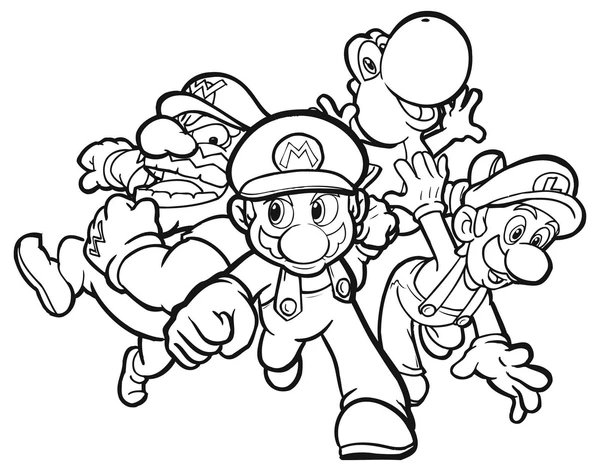 Mario Team coloring page for children