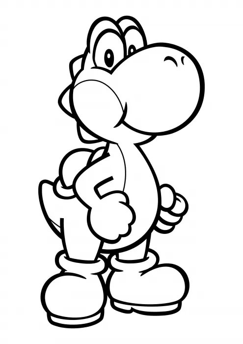 Mario Yoshi coloring page for children