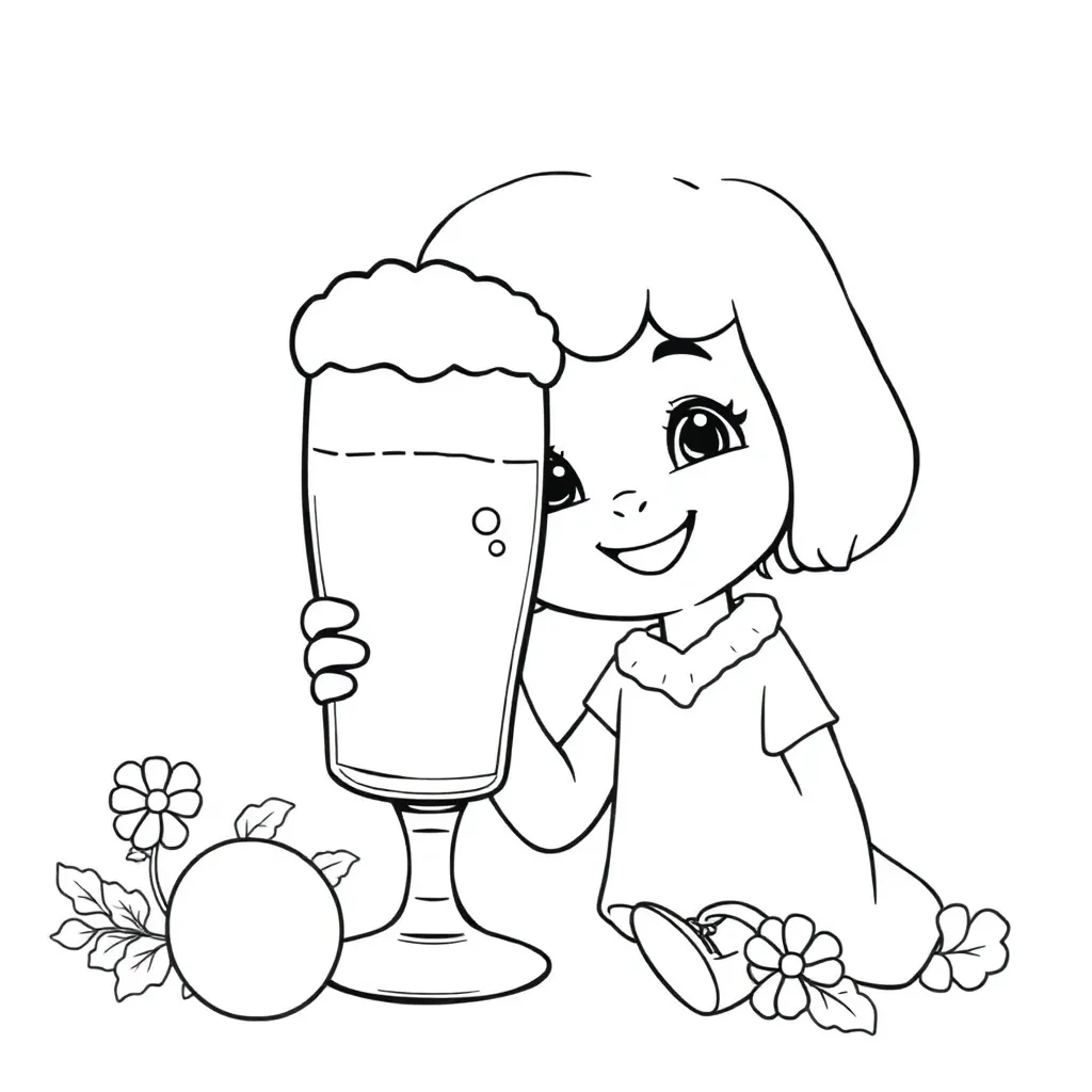 Masha Beer Cartoon Kinderen Creatief coloring page for children