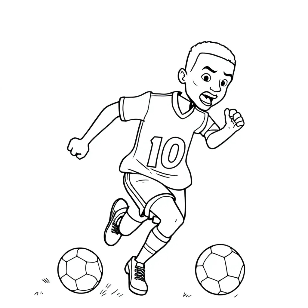 Mbappe Kleurplaat coloring page for children