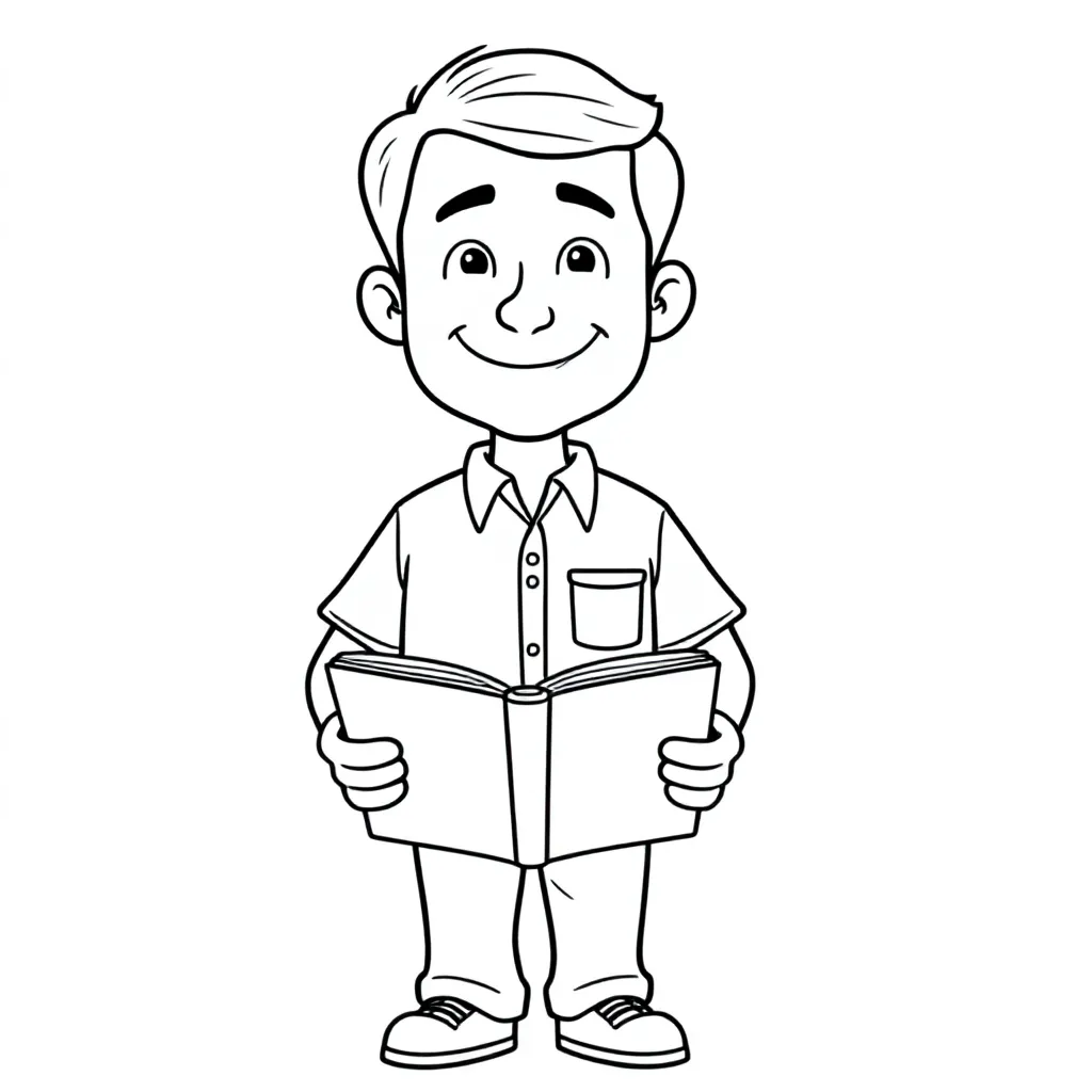 Meester coloring page for children