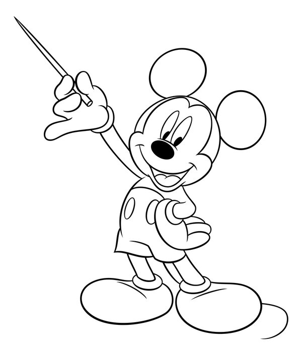 Mickey Mouse Avec Baguette Magique coloring page for children