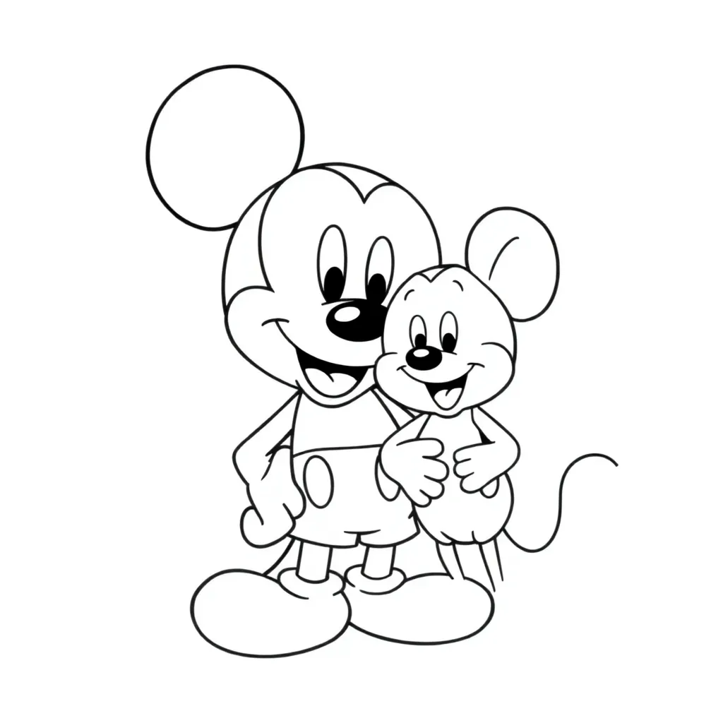 Mickey Mouse Disney Cartoon Kinderen Tekenen coloring page for children