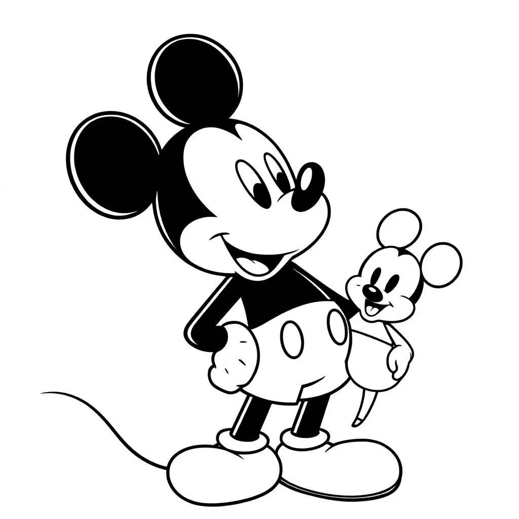 Mickey Mouse Disney Cartoon Kinderen Tekenen coloring page for children