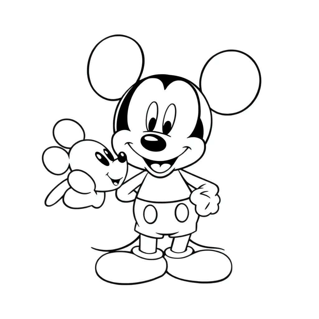 Mickey Mouse Disney Cartoon Kindertekening Creatief coloring page for children