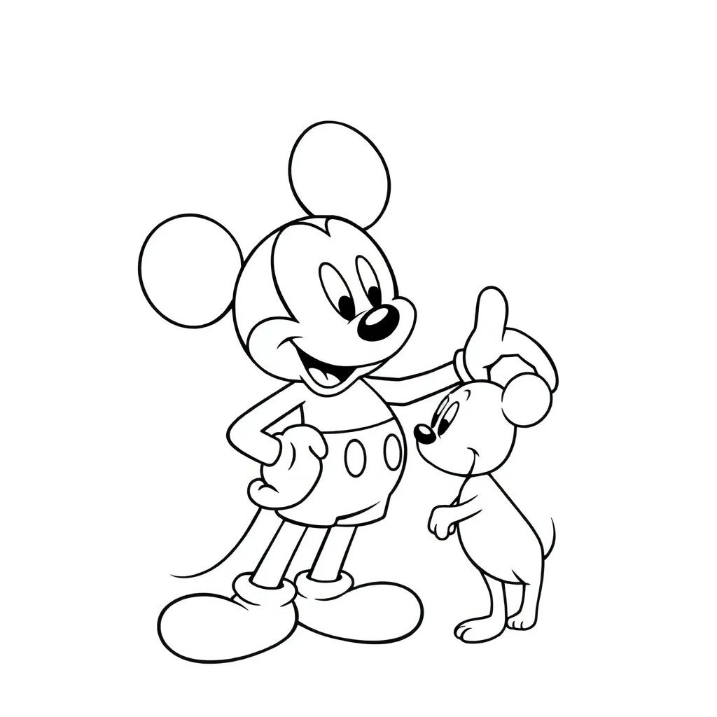 Mickey Mouse Disney Cartoon Kindertekening Creatief coloring page for children