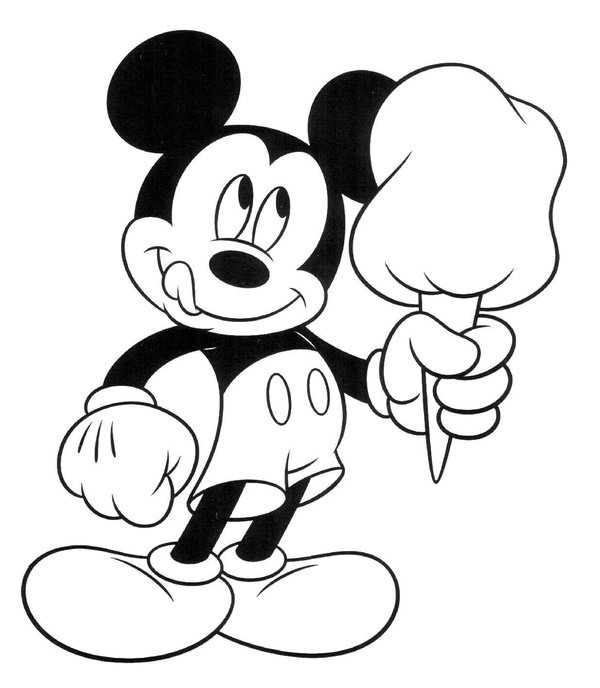 Mickey Mouse Eet Ijsje coloring page for children
