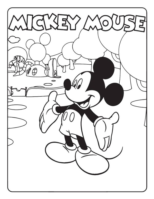 Mickey Mouse Frente A La Casa Club coloring page for children