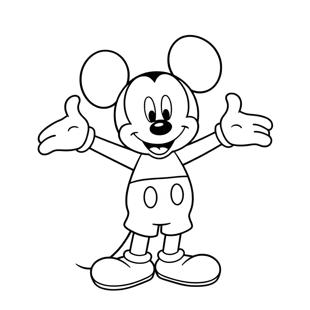 Mickey mouse coloring page for children