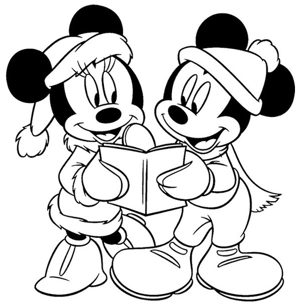 Mickey Mouse Und Minnie Lesebuch Winter coloring page for children