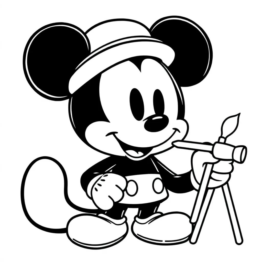 Mickey Schildert coloring page for children