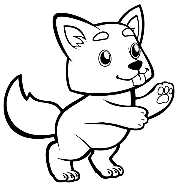 Mignon Bebe Loup coloring page for children
