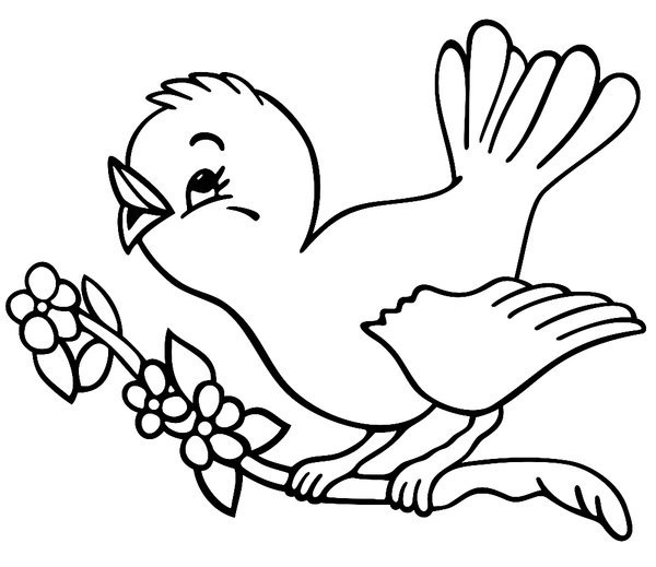 Mignon Oiseau Chantant coloring page for children