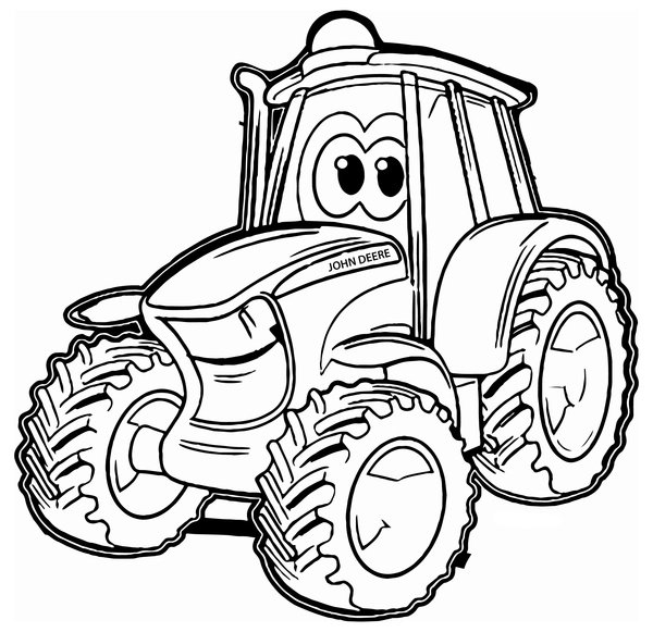 Mignon Tracteur John Deere coloring page for children