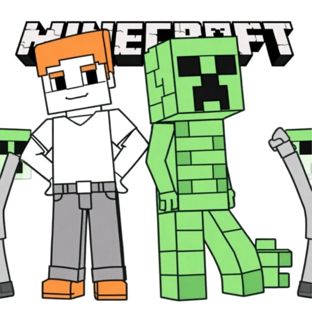 Mincraft coloring page for children