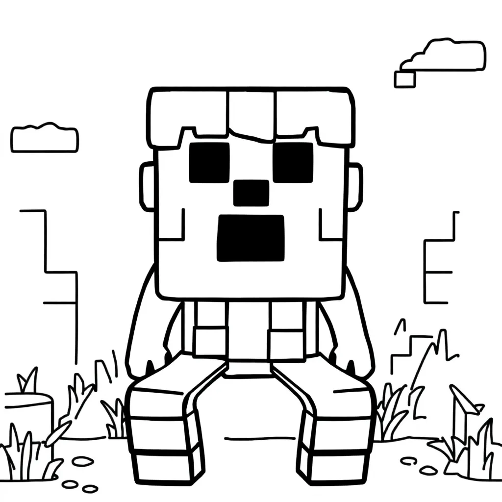 Minecraft Blokken Creatief Avontuur Spel coloring page for children