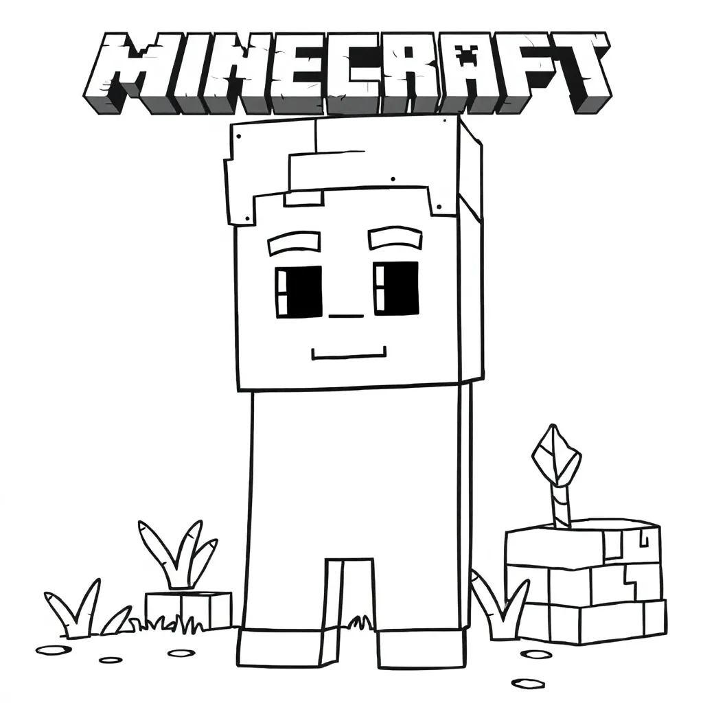 Minecraft Blokken Creatief Kinderen Avontuur coloring page for children