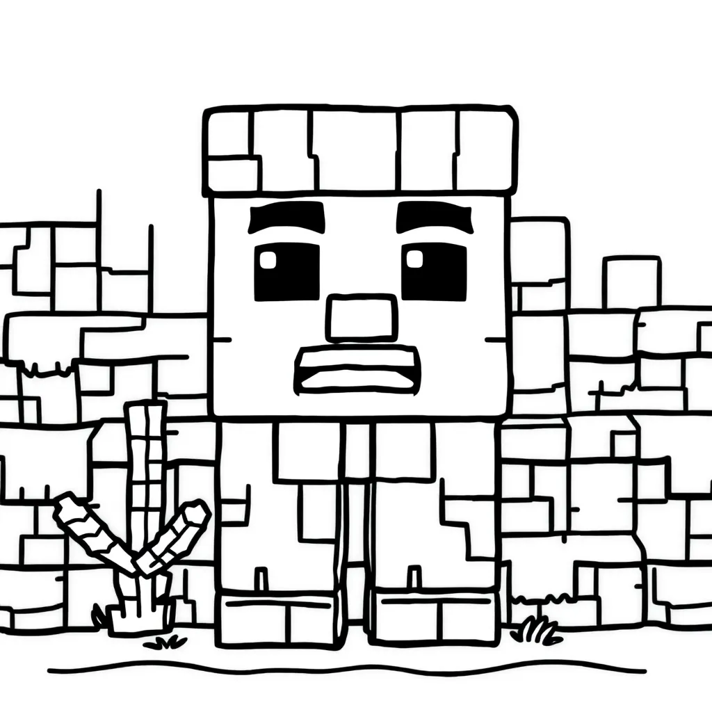 Minecraft Blokken Creatief Kinderen Spel coloring page for children