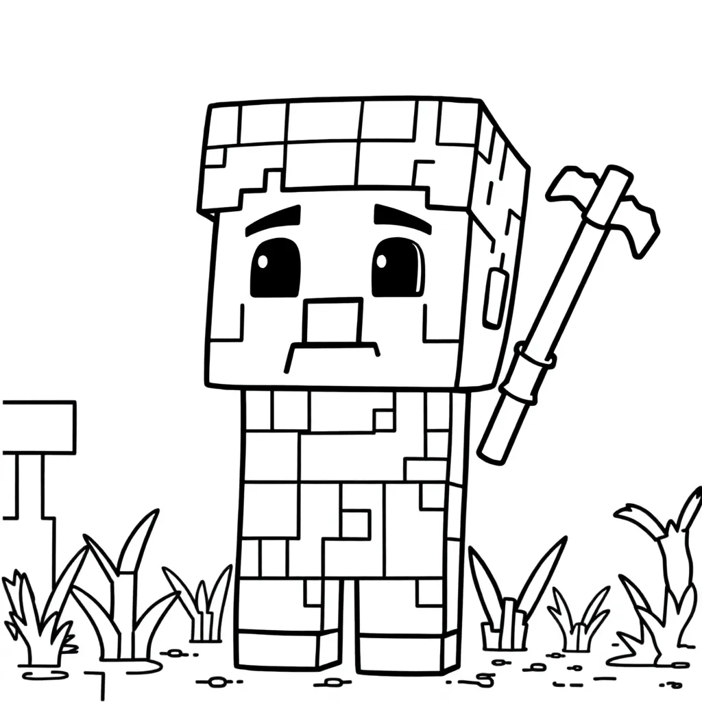 Minecraft Blokken Creatief Spel Avontuur coloring page for children