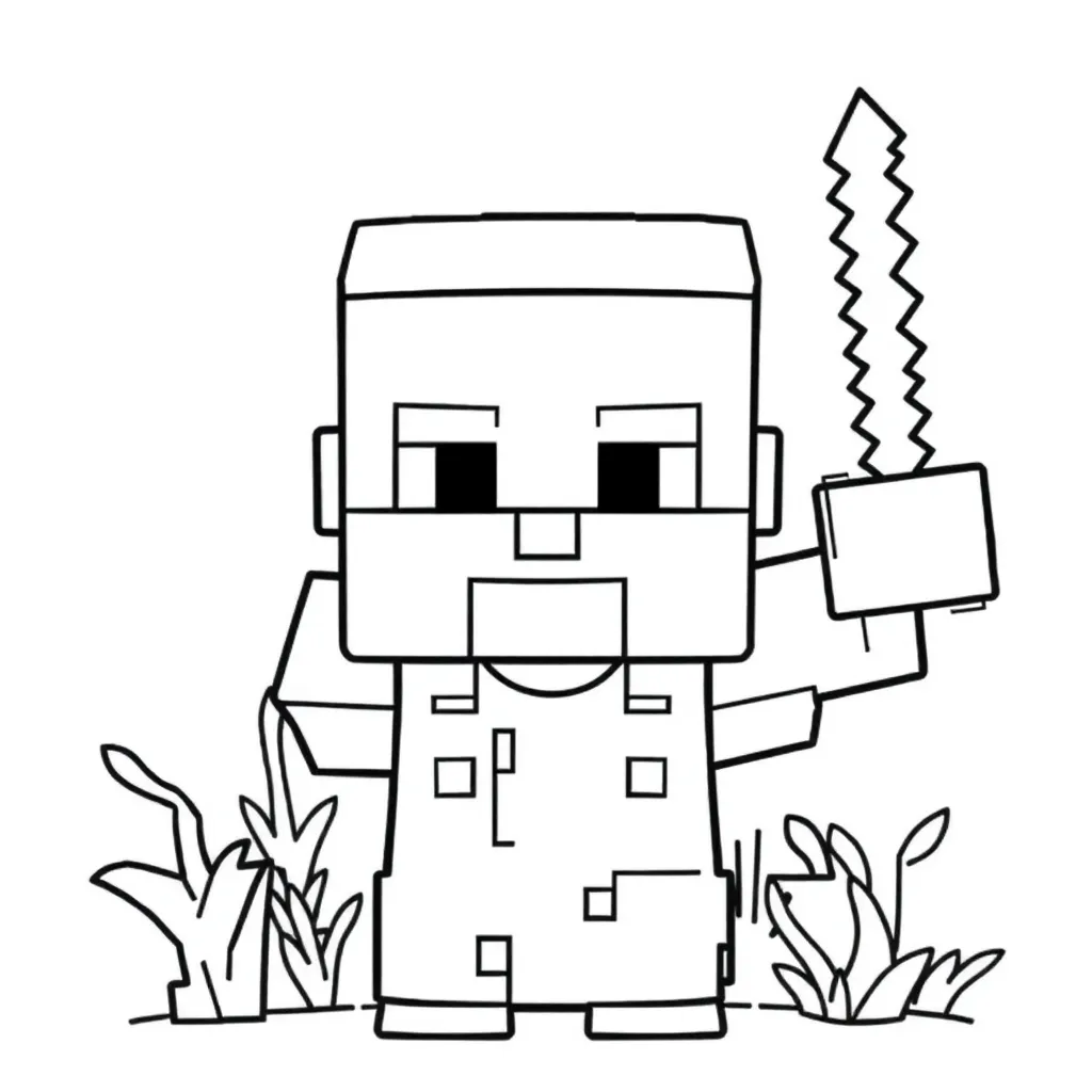 Minecraft Blokken Creatief Spel Avontuur coloring page for children
