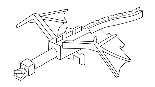 Minecraft Dragon Flying coloring page for children