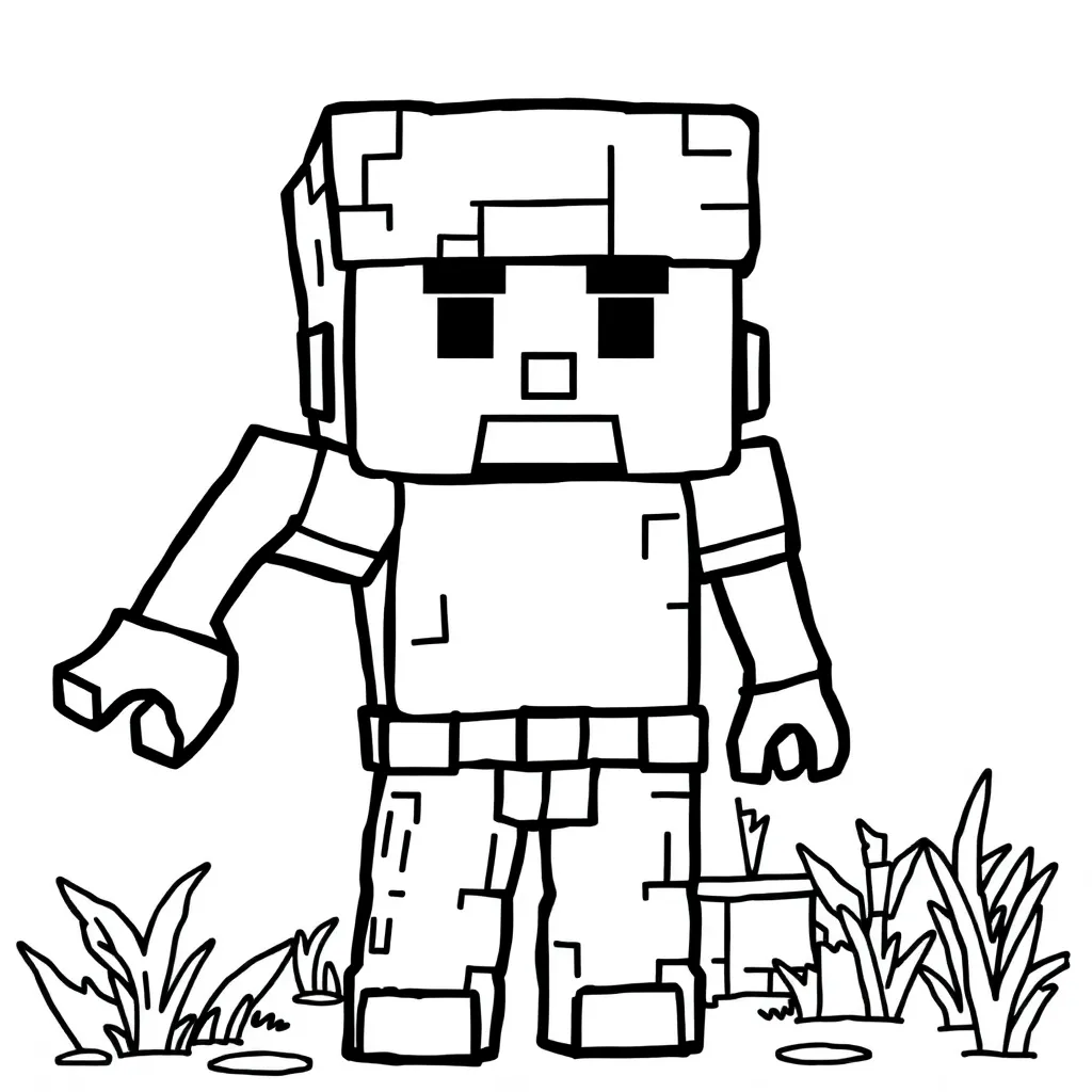 Minecraft coloring page for children