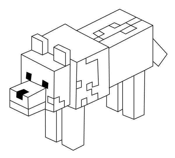 Minecraft Lobo coloring page for children