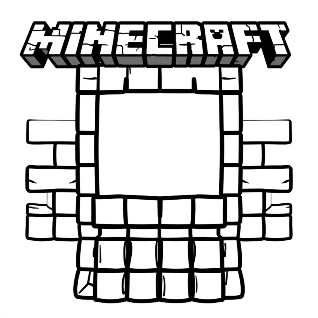 Minecraft Steve Blokken Creatief Avontuur coloring page for children